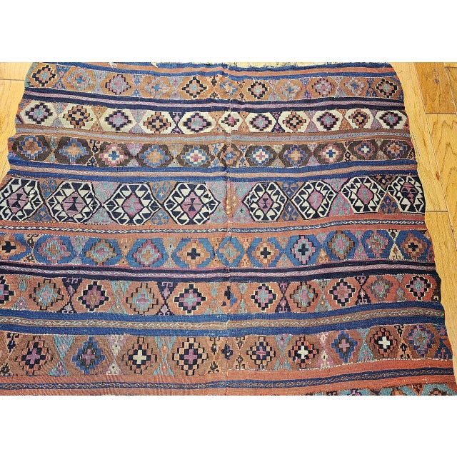 Antique Caucasian Shirvan Kilim, Handwoven Wool, Allover Geometric Pattern, 1880s, 5' x 10' For Sale - Image 11 of 16