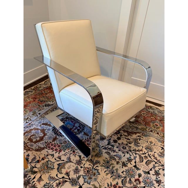 Ralph Lauren Leather Penthouse Chair A generously sized cantilevered chair designed by Ralph Lauren for Henredon. The...