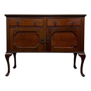 Antique Edwardian English Mahogany Sideboard, 1890s For Sale