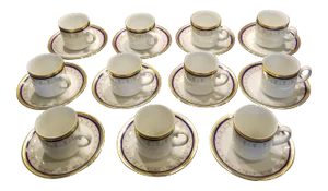 Collection of Eleven German Porcelain Demitasse Cups and Saucers