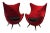 Modernist Red/black Lounge Chairs Attributed to Jean Royere - a Pair For Sale