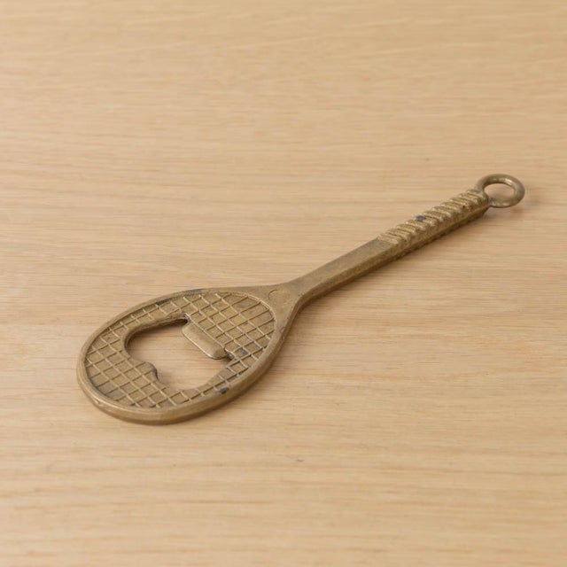 1950s French Brass Tennis Bottle Opener For Sale - Image 4 of 10