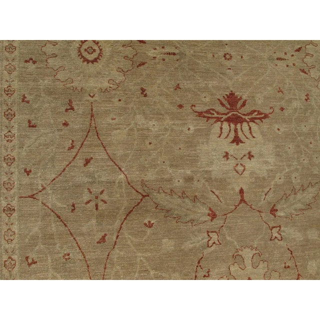 Sultanabad Design Rug With Stylized Design in Light Camel, Cream & Garnet Red by Keivan Woven Arts For Sale - Image 4 of 6