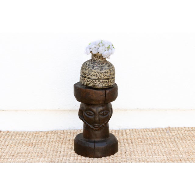 A unique artifact of African tribal art, this antique stool was hand-carved by the Hemba or Kusu people of the Democratic...