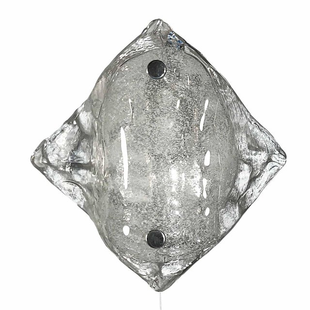 Vintage Wall Sconce in Frosted Ice Glass from Kalmar Leuchten, Austria, 1970s, Set of 2 For Sale - Image 10 of 10
