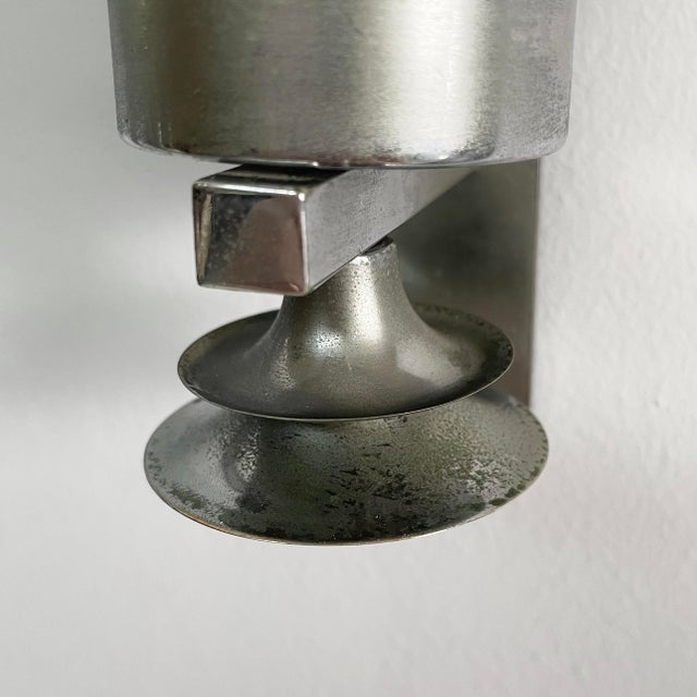 Italian Art Deco Cylindrical Wall Lamps in Opaline Glass and Metal, 1930s, Set of 2 For Sale - Image 11 of 17