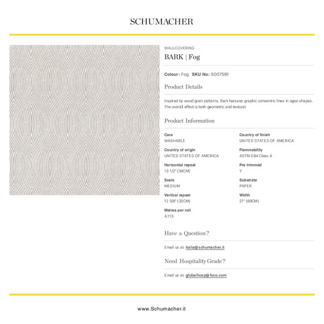 Contemporary Schumacher Bark 5007591 Fog Wallpaper From Drawn From Nature Collection - Set of 4 Double Rolls For Sale - Image 3 of 15