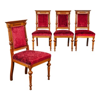 Red Chairs, Set of 4 For Sale