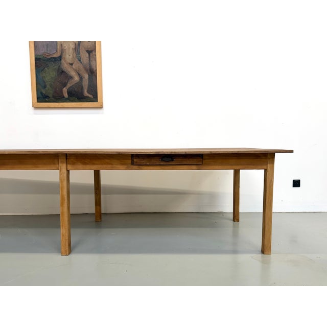 1950s Large Table with 6 Legs in Pine and Rubberwood, 1950s For Sale - Image 5 of 18