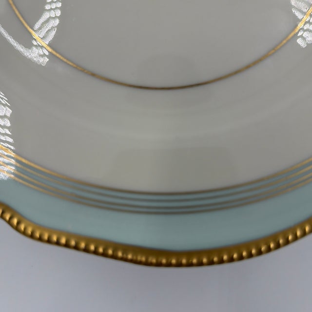 Mid 20th Century Mid 20th Century 10 Castleton China "Tremont" Pattern Dinner Plates Light Aqua Turquoise For Sale - Image 5 of 8