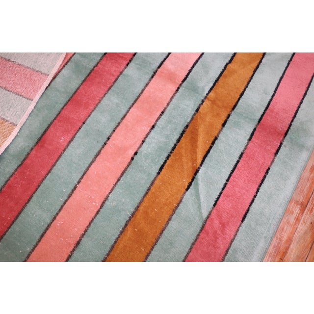 Celadon Zabihi Collection Turkish Deco Rug For Sale - Image 8 of 12