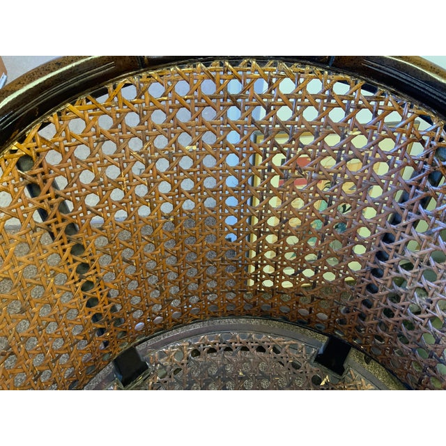 Late 20th Century 20th Century Faux Bamboo Cane Chairs, Pair For Sale - Image 5 of 16