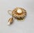 Vintage Signed Napier Goldtone Yellow Cabochon Flower & Bud Brooch For Sale In Philadelphia - Image 6 of 8