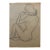 1950s Henry Emil Salloch Original Watercolor on Paper Seated Female Nude Figure. For Sale