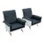 1950s Pair of Italian Black and White Lounge Chairs For Sale
