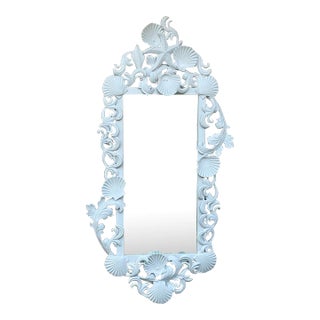 White Iron Sea Shell Mirror For Sale