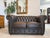 Chesterfield Two-Seater Club Sofa in Brown, Austria For Sale - Image 14 of 14