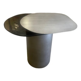 Modern Irregular Kaylee Side End Table in Matte Silver For Sale