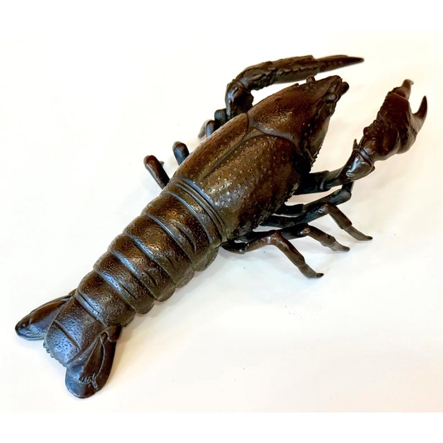 On offer is large cast bronze lobster (known as Ebi in Japanese) circa 1890-1900s of Late Meiji period. Different from...