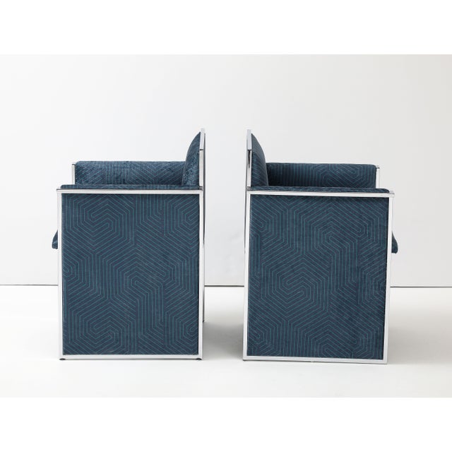 Late 20th Century 1970's Streamline Chrome Italian Dining Chairs Set Of 6 For Sale - Image 5 of 12