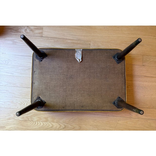1960s Vintage Mid-Century Modern Babcock-Phillips Vinyl Ottoman Footstool – Dated 1962 For Sale - Image 5 of 10