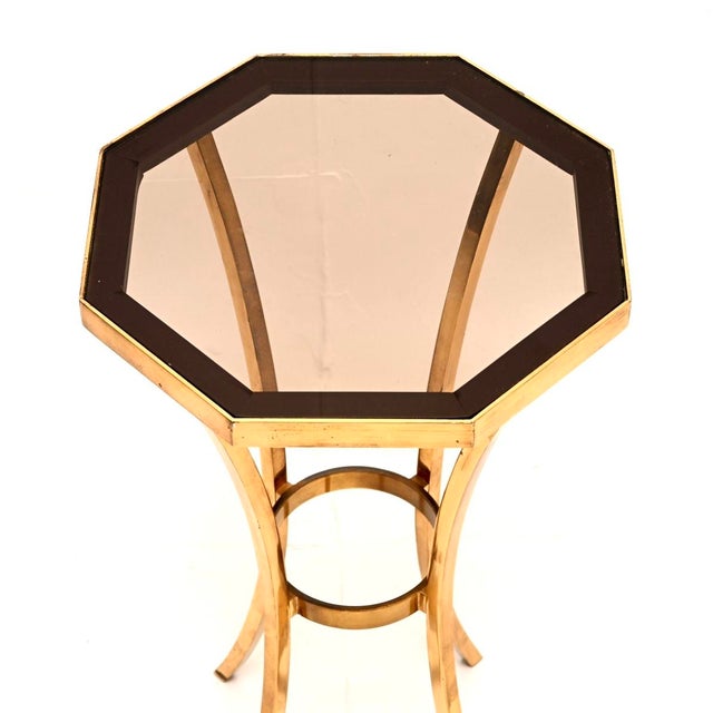 1960s Vintage French Brass Side Table, 1960s For Sale - Image 5 of 8