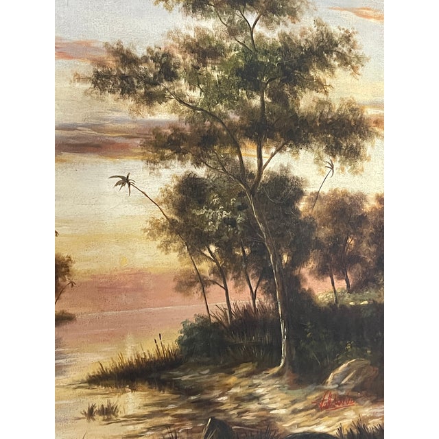 1960s Highwaymen Lanscape Oil on Canvas Signed Valdivia For Sale - Image 4 of 6