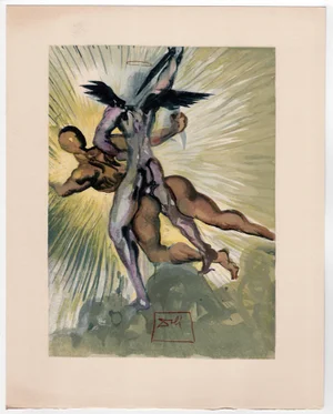 Salvador Dali, The Guardians of the Princes' Vale, 1964, Original Woodcut