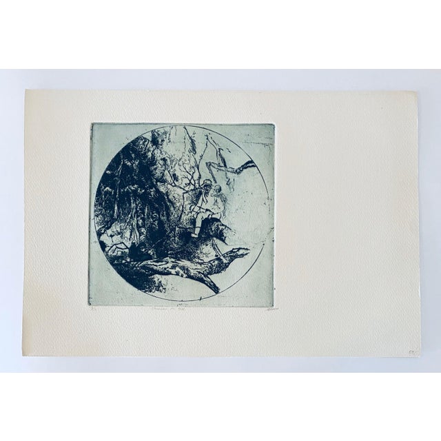 Robert A. Birmelin, Chinese Man In Tree, American Modernist Abstract Etching For Sale In Miami - Image 6 of 6