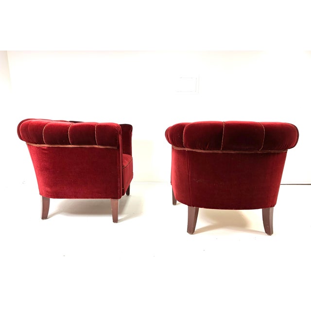 Fritz Hansen Pair of 1940's Swedish Lounge Chairs For Sale - Image 4 of 10