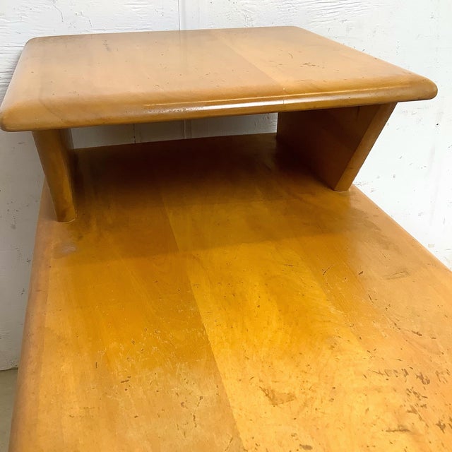 Heywood-Wakefield Modern Birch Magazine Table in Wheat Finish For Sale In Philadelphia - Image 6 of 12
