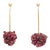 Raspberry Drop Earrings Pink Tourmaline Cluster Vintage 14k Yellow Gold 2" Drops For Sale