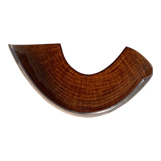 John-Richard Mid-Century Style Polished Aluminum & Faux Horn Crescent Decorative Bowl For Sale