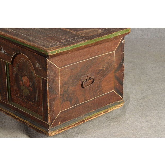 Antique Bevelled Softwood Chest, 1900 For Sale - Image 15 of 16