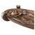 This authentic 1930s French Art Deco centerpiece tray showcases a hand-carved, rich dark hardwood vessel with smooth...