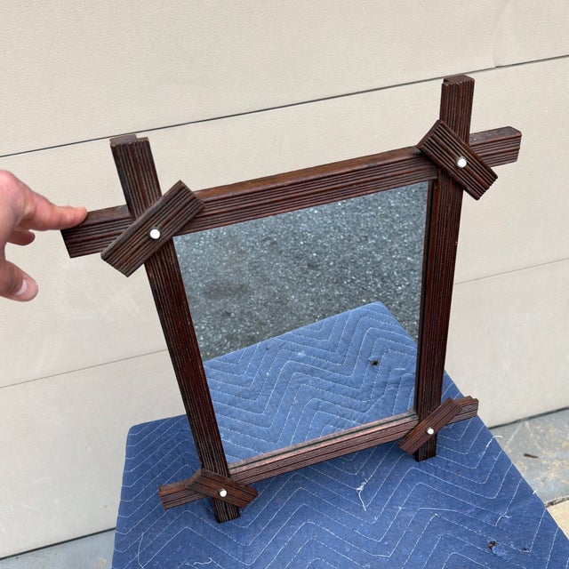 Antique Victorian Walnut Gingerbread Reeded Wall Mirror, Circa 1860s For Sale - Image 12 of 12