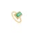 Unique 18k Gold Tapered Baguette Emerald Ring for Bride Size 6.5 For Sale - Image 4 of 13