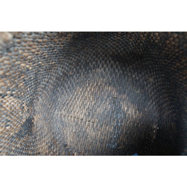 Wood Early 20th Century Antique Chinese Hand Woven Willow Rice Gathering Basket Bentwood Handle Bucket For Sale - Image 7 of 8