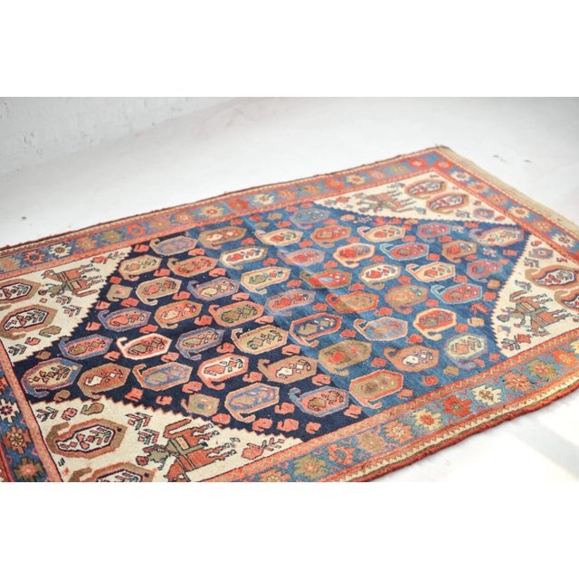 1930s Persian Malayer 4-Horsemen Protecting the Seeds of Life Rug, 4.4 x 6.10 For Sale In Milwaukee - Image 6 of 12