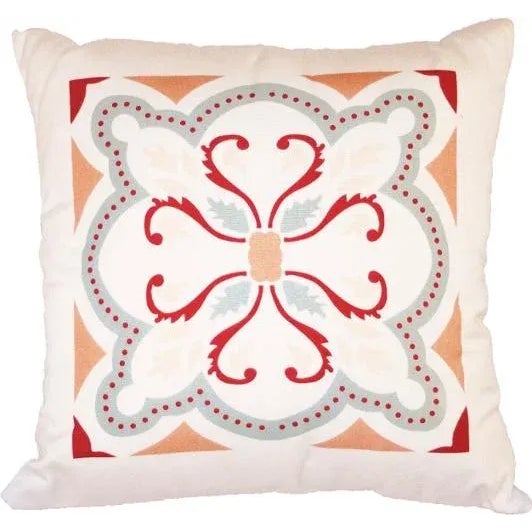 Not Yet Made - Made To Order Sunbrella Warm White Portuguese Tile Pillow For Sale - Image 5 of 5