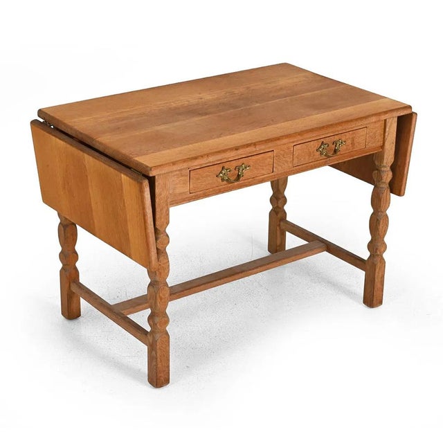 Mid-Century Modern Mid 20th Century Kjaernulf Style Danish Oak Extending Side Table For Sale - Image 3 of 14
