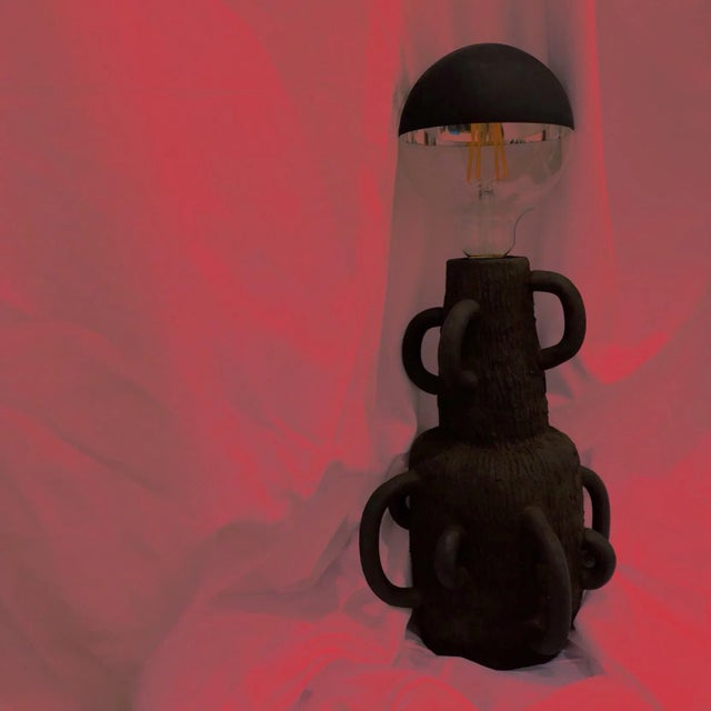 Handsculped Enssi Table Lamp by Ia Kutateladze For Sale - Image 4 of 5