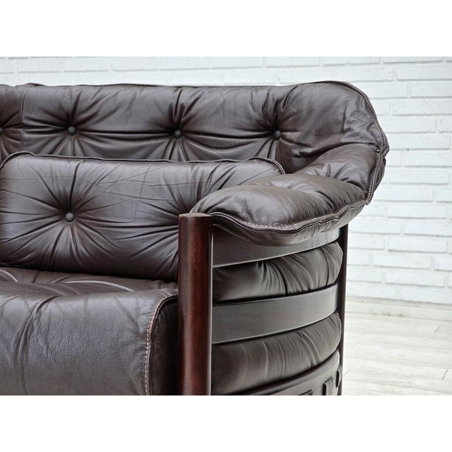 1970s Scandinavian 3-Seater Sofa in Leather by Arne Norell, 1970s For Sale - Image 5 of 18