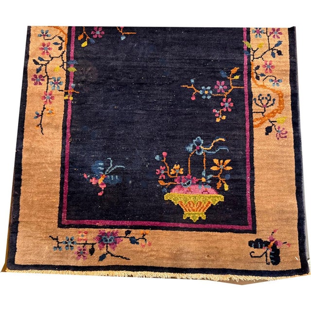 Art Deco An Antique 3' X 5' Art Deco Chinese Rug Circa 1920 For Sale - Image 3 of 9