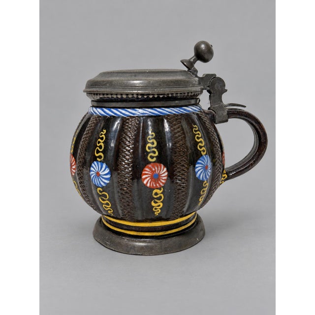 German Saxon Annaberg-Type Enamelled Krug Dated 1710 A fine German Saxon enamelled Krug, Annaberg or Dippoldiswalde type,...