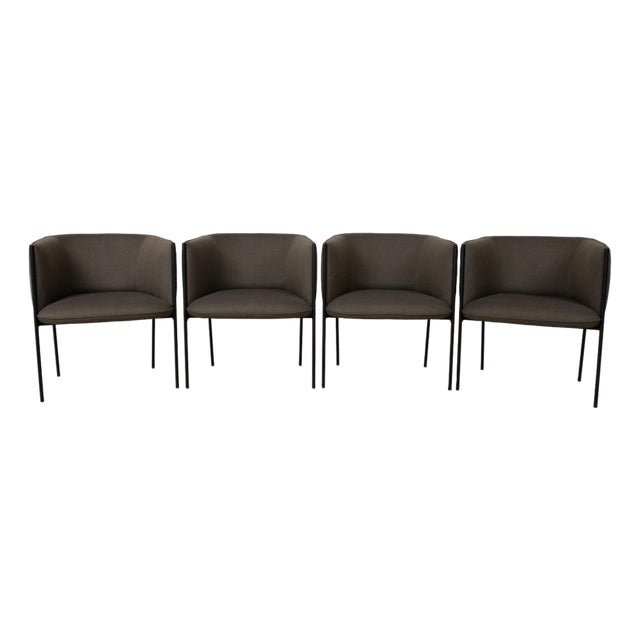 Sepal Chairs with Black Steel Frames and Fiord Upholstery from Kvadrat by Luca Nichetto for Wendelbo, Set of 4 For Sale