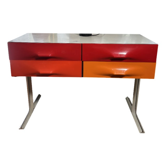 DF2000 Double-Sided Console Table with Six Drawers by Raymond Loewy, 1970s For Sale