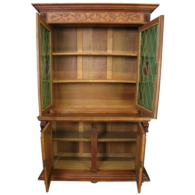 Bookcase Mechelen Renaissance Oak Vintage 1930 For Sale - Image 10 of 11