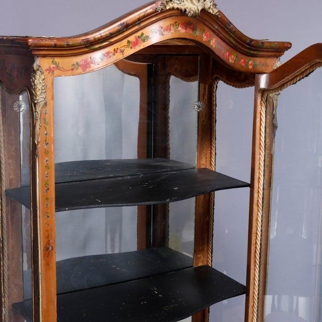 French Louis XIV Style Vernis Martin Decorated Vitrine With Ormolu C1890 For Sale - Image 10 of 18