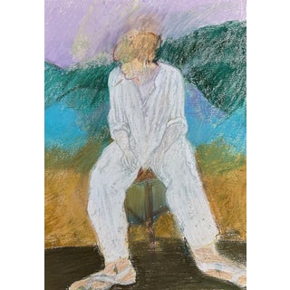 "Boy" Figurative Pastel by London Artist Caroline Hands For Sale